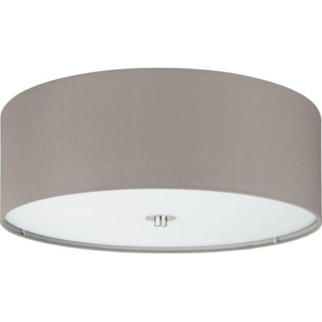 Lampe de plafond PASTERI, plafonnier en textile à 3 flammes, matériau (1/5)