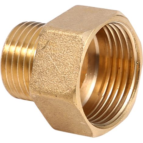 1 raccord réducteur hexagonal en laiton pour tuyau d'eau, filetage mâle 1/2" BSPT et filetage femelle 3/4" BSPT (1/5)