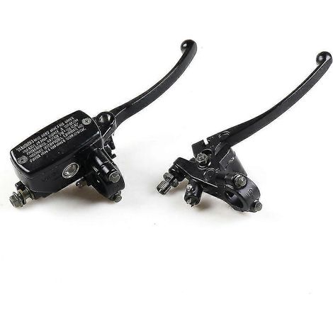 Maître-cylindre de frein hydraulique pour guidon de moto 7/8" (22 mm) avec levier d'embrayage - Noir (1/5)