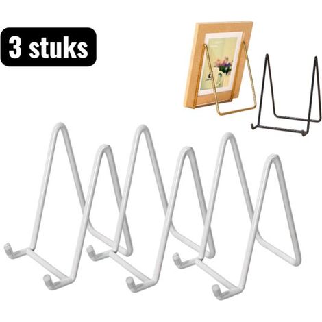 3 piezas, Portafotos, Soporte de cerámica, Soporte multifuncional para fotos y tabletas, Soporte multifuncional, Decoración de estantes, Negro (1/5)
