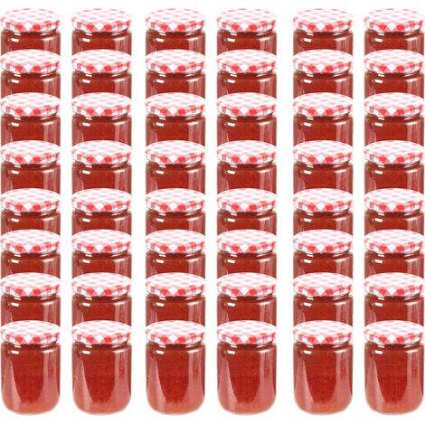 Marmeladengläser mit Weißem/Rotem Deckel 48 Stk. 230 ml
