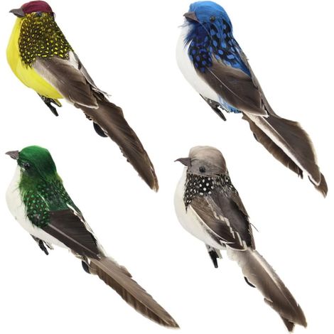 Vogeldekoration Schaumstoff Vogel mit Federn Lebensechte