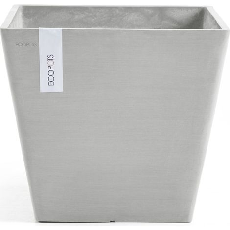VASO QUADRATO ROTTERDAM GRIGIO CHIARO 40X40XH36CM (1/5)