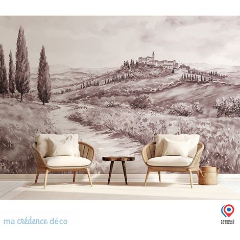 Papier peint : Paysage et toscane, Aquarelle - Intissé - 200 cm - 280 cm (1/5)