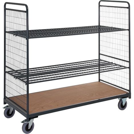 PROVOST - Chariot roll pour charges volumineuses - 2 dossiers et 4 demi-étages grillagés