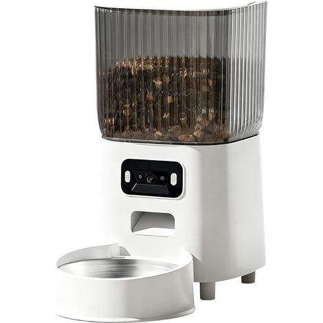 Intelligenter 5-Liter-Futterautomat für Haustiere, automatische Fütterung, Kamera, Edelstahlnapf, Smartphone-Steuerung, Sprachaufzeichnung, Bewegungserkennung (1/5)