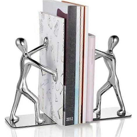 Serre-livres décoratifs en acier inoxydable, petits personnages, style kung-fu, pour étagère ou bureau. Cadeau d'anniversaire. 20