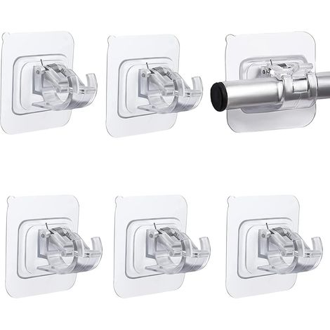 12 Stück Selbstklebende Gardinenstangen, Wand Halterungen Handtuch Befestigung Stangen Halter Vorhänge Haken Sonstiges Gardinenzubehör (1/5)