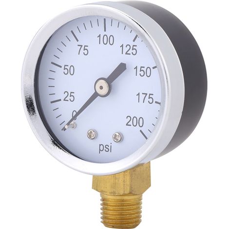 Manomètre miniature précis (1 pièce) pour carburant, air, huile, liquide, eau, 0-200 psi, filetage NPT 1/4". (1/5)