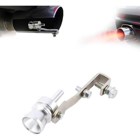 Convient aux générateurs de son d'échappement super bruyants et aux sifflets de turbocompresseur, compatible avec les tuyaux d'échappement de voiture/moto/camion (argent, L). (1/2)