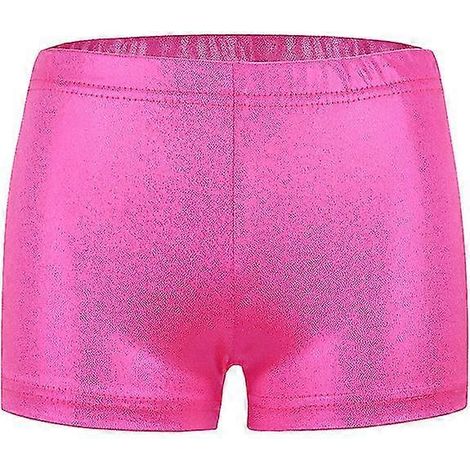 Hochwertige Gymnastikshorts für Mädchen in leuchtenden Farben, ideal für Ballett, Gymnastik und Tanztraining (Rosenrot, Größe 130) (1/5)