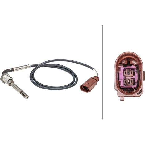 Capteur, température des gaz Hella 6PT 358 181-321 VW 076906088A 076906088F