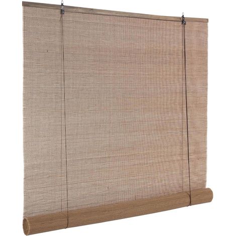 Tenda Pia Marrone 120x260h in Bamboo e Legno (1/4)