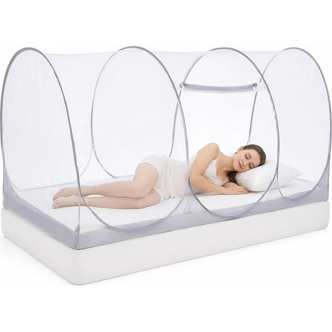 Liemuao Moustiquaire Pop Up pour Lit Simple, 190x100x90 cm Pliable Moustiquaire de Voyage avec Fermeture éclair, Tente Moustique Portable pour Camping Anti-Insectes, Installation Facile et Rapide (1/5)