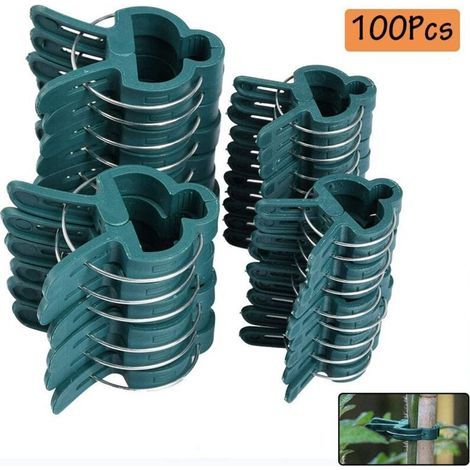 Plant Supports 100 Pieces Plant Clips Stable Plant Clips, 2 Reusable Garden Plant Clips for Small and Large Plants (1/5)