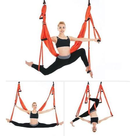 Ensemble balançoire et hamac de yoga aérien Active Silk, pour améliorer les inversions, la flexibilité, le renforcement des muscles profonds et soulager les douleurs dorsales - Balançoire sensorielle (1/5)