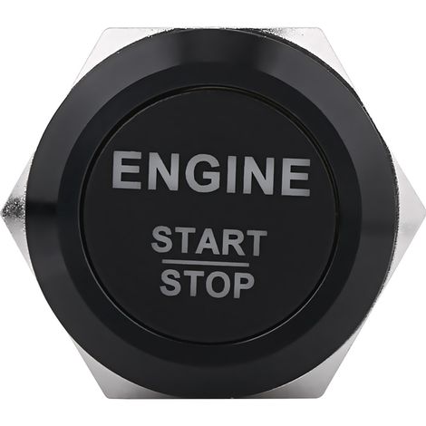 12-V-Kfz-Startknopf, weiße LED, schwarze Aluminium-Zink-Legierung