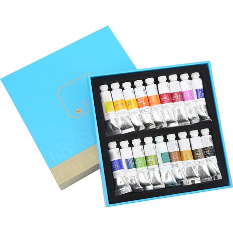 Lot de 18 tubes d'aquarelle 5ml, couleurs vives, séchage rapide et réutilisable, peinture transparente idéale pour papier. (1/5)