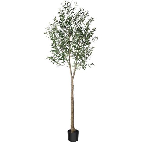 Arbre olivier artificiel 210cm avec pot pour décoration intérieure et extérieure (1/5)