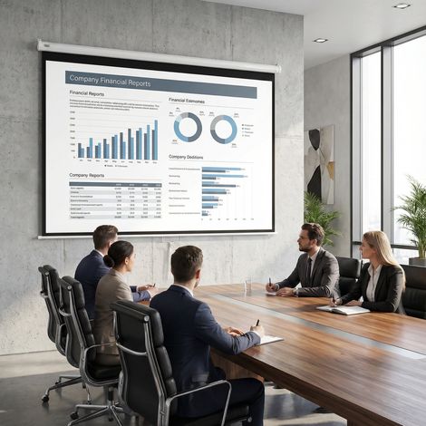 Beamer Leinwand 244 x 183 cm 120 Zoll 4:3/ 16:9 Projektionsleinwand Manuell für Heimkino (1/5)