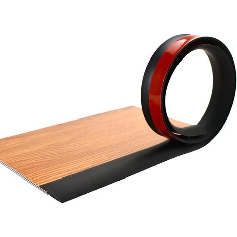 2m Self Adhesive PVC Vinyl Floor Strip, Threshold Transition Strips, Transition Profiles, Carpet Edging Strip, Door Strip, 3mm Black (1/5)