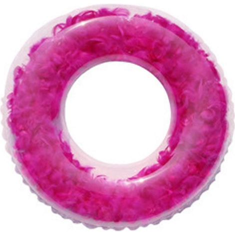 Bouée gonflable pour piscine, à paillettes, transparente, structure épaisse, taille 70, couleur rouge.-AquaForge (1/5)