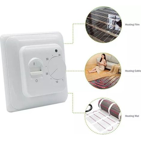 Capteur De Temperature - Thermostat Pour Chauffage Sols - Montage Murale - 16 A - Blanc - 1 Unite (1/4)