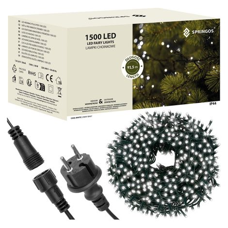 Luci natalizie 1500 LED 91 m bianco freddo esterno interno (1/5)