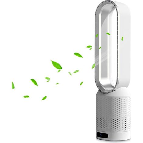 Ventilateur Silencieux,Ventilateur Colonne Sans Pale,Ventilateur Sans Pale avec Télécommande,Écran LED,8 Vitesses,2H Minuterie, Oscillation à 80°,pour la Maison,Chambre,Salon,Bureau (1/5)