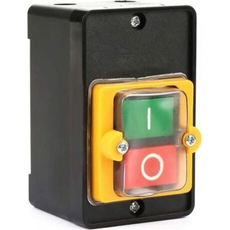Commutateur à Bouton Poussoir, AC 220V/380V 10A Interrupteur à Bouton de Commande de Puissance étanche Bouton Marche Arret Machine Outil Interrupteur Machine Outil