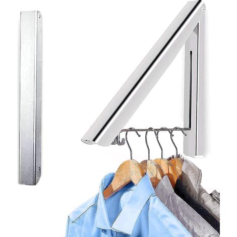 2 Pcs Portemanteaux Cintres Pliables Support Mural En Aluminium Stockage La Maison Rangement De L'espace Conomiseurs (1/5)