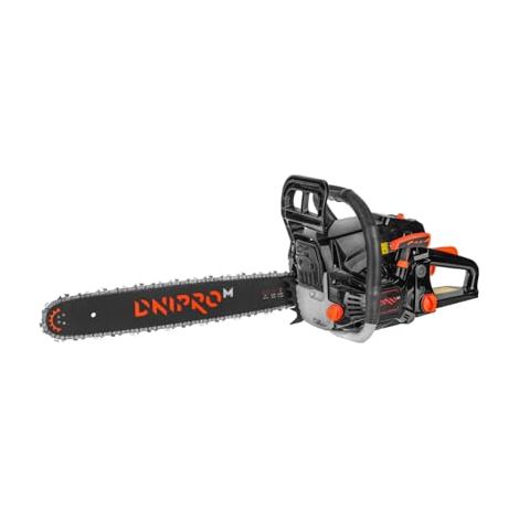 Dnipro-M Motosierra Gasolina Profesional 2900W 61.5cc, Espada 50cm, Motor 2 Tiempos Cilindro Cromado, Easy Start, Sistema Antivibración. DSG-62HE