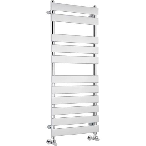 Nuie Piazza Flat Panel Heated Towel Rail 1200mm H x 500mm W - Chrome (1/5)
