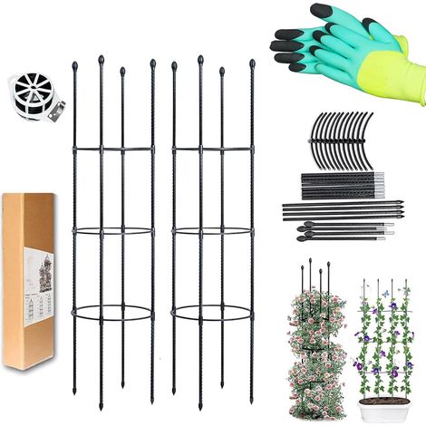 2 x Garden Obelisk, Climbing Plant Support, Trellis Flower Arch Support Tower for the Garden, Flower and Climbing Plant Support (1/5)