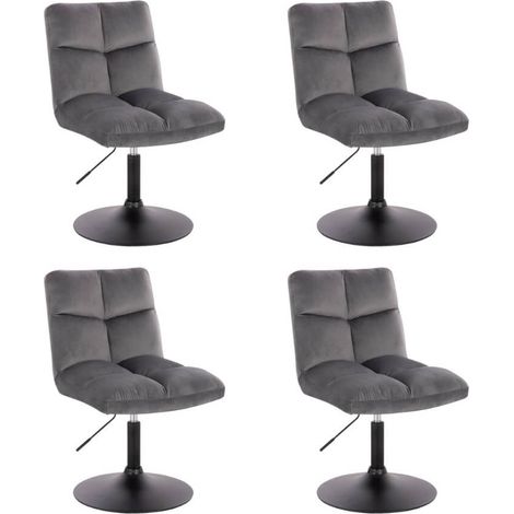 HOME DELUXE - Sgabello da bar regolabile in altezza ACE  Colore: velluto grigio chiaro, quantità: 4