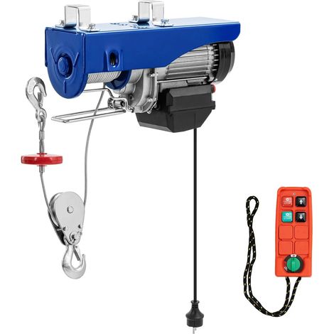 Cabrestante eléctrico 1350 vatios 800 kg 12 m con mando a distancia aluminio acero azul 140010147 (1/5)
