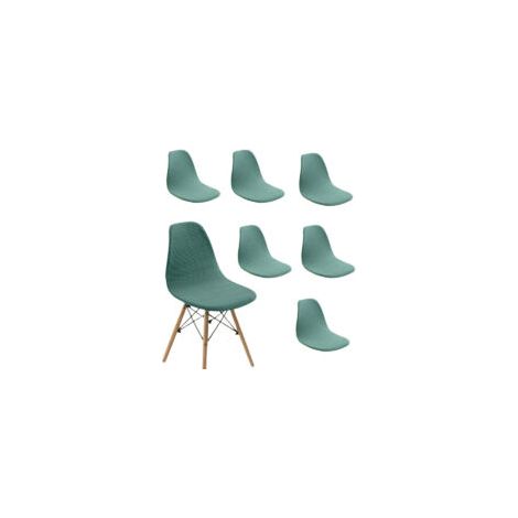 Lot de 6 housses de chaise scandinave en jacquard, housses de chaise de salle à manger de couleur unie, housses de chaise sans accoudoirs pour cuisine, salon, bureau (vert, 6 pièces)--