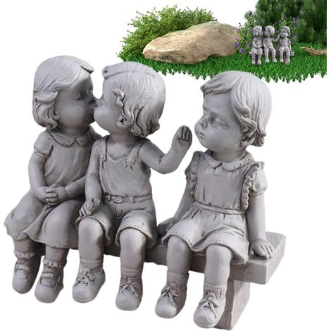 Statue d'extérieur Premier Baiser - Figurine de jardin Premier Amour Garçon (1/5)