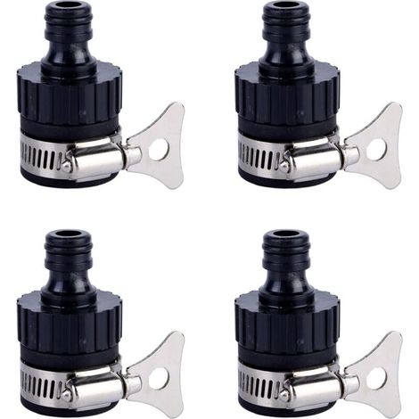 4-Piece Tap Adapter Set, Hose Connector, Can Be Connected to Ordinary Taps with a Diameter Less Than 16 mm (1/5)