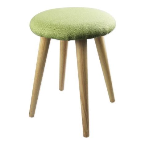 Set Quattro Sgabelli per interni Sgabelli in Legno con Cuscino Imbottito in Cotone Color Verde Complemento d'Arredo per Interni