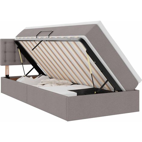 Maison Exclusive - Aufbewahrungsbett mit Matratze Taupe 90 x 200