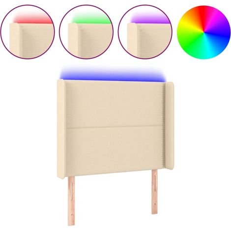 Maison Exclusive - Cabecero con LED de tela color crema 93x16x118 (1/5)