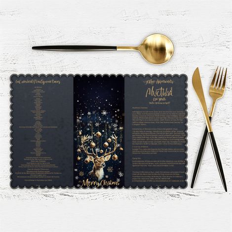 Mantel individual de lino estampado con motivos navideños, protección térmica y diseño infantil, 33x45 cm – Ideal para cenas familiares y decoración festiva (1/4)