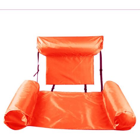Hamac flottant orange - Taille adulte, robuste et durable, idéal pour les fêtes d'été, la plage, les lacs et autres activités aquatiques - Jouets aquatiques - Hamac flottant (1/5)