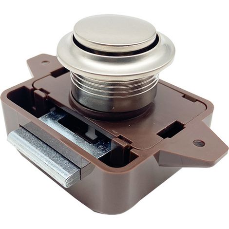 Loquet À Bouton-Poussoir - Pour Armoire Caravane Camping-Car - Épaisseur Panneau 15 À 18 Mm - Diamètre Trou 26 Mm - 1 Pièce (1/5)