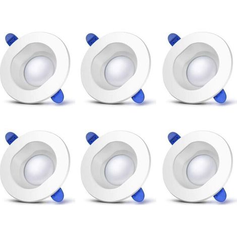 Lot de 6 Spots LED Encastrables 230V - 7W 500lm 4000K Blanc Neutre IP44 - pour Salle de Bain, Salon, Chambre, Cuisine, Bureau, Couloir