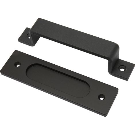 Poignée de porte coulissante en aluminium, poignée moderne en métal pour portes de balcon, de salle de bain, de grange, d'entrepôt, etc. (1/5)