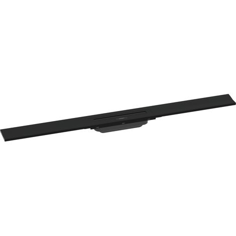 Hansgrohe RainDrain Flex - Canaleta de ducha lineal con rejilla de acero inoxidable 900, junto a la pared, acortable, negro mate 56052670 (1/2)