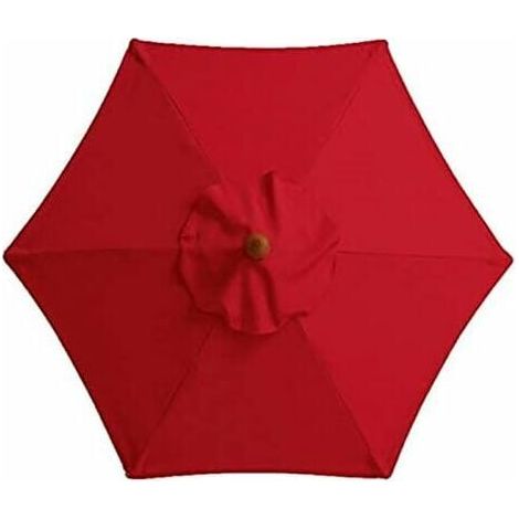 royaluxe -Parasol de jardin avec 6 baleines robustes, parasol de plage, abri de jardin, pour balcon, terrasse, terrasse, piscine (diamètre 3 m) - Rouge (1/5)