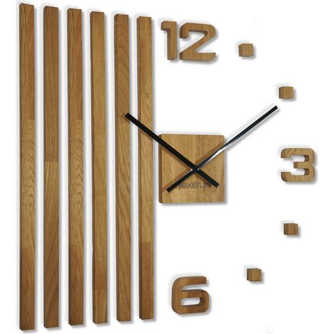 Orologio da parete in legno di rovere LAMELE 60cm (1/5)